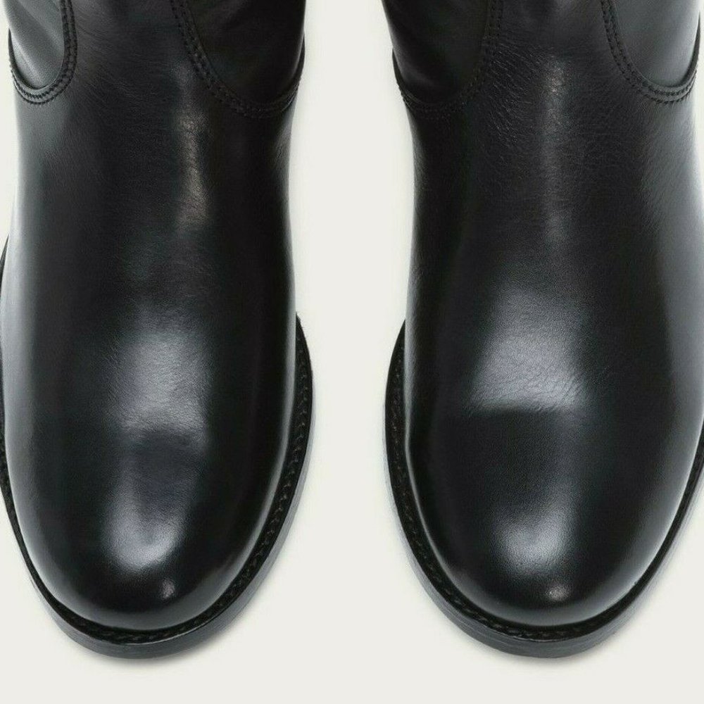FRYE PHILLIP HARNESS EQUESTRIAN TALL RIDING BOOTS BLACK LEATHER ZIP 6.5 NWT - Picture 10 of 12
